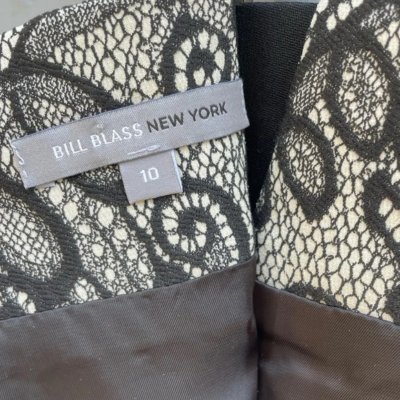 Bill Blass  New York, black/ivory lace high waisted skirt with pockets, size 10 - Picture 8 of 12